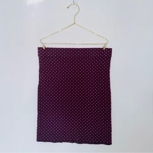Chic Burgundy Polka Dot Midi Skirt